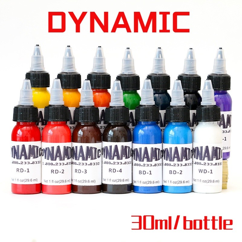 DYNAMIC หมึกสัก 1oz 30ml 9 สี ต้นฉบับ Professional Tattoo Pigment
