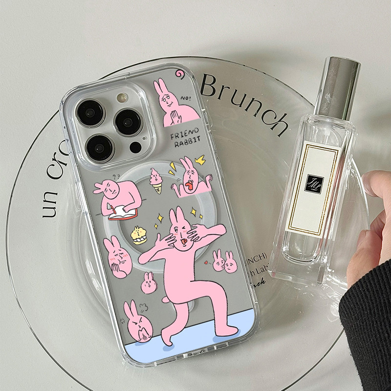 My Friend Rabbit Line Expression เคสโทรศัพท์แม่เหล็กสําหรับ