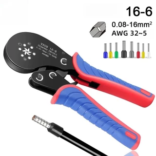 INT เครื่องมือจีบขั้วต่อสายไฟ HSC8 6-4A/6-6A/16-6 ด้ามจับตามหลักสรีรศาสตร์ คีมจีบขั้วไฟฟ้า สำหรับ DIY และมืออาชีพ จีบที่แม่นยำและเชื่อมต่อสายไฟที่ปลอดภัย