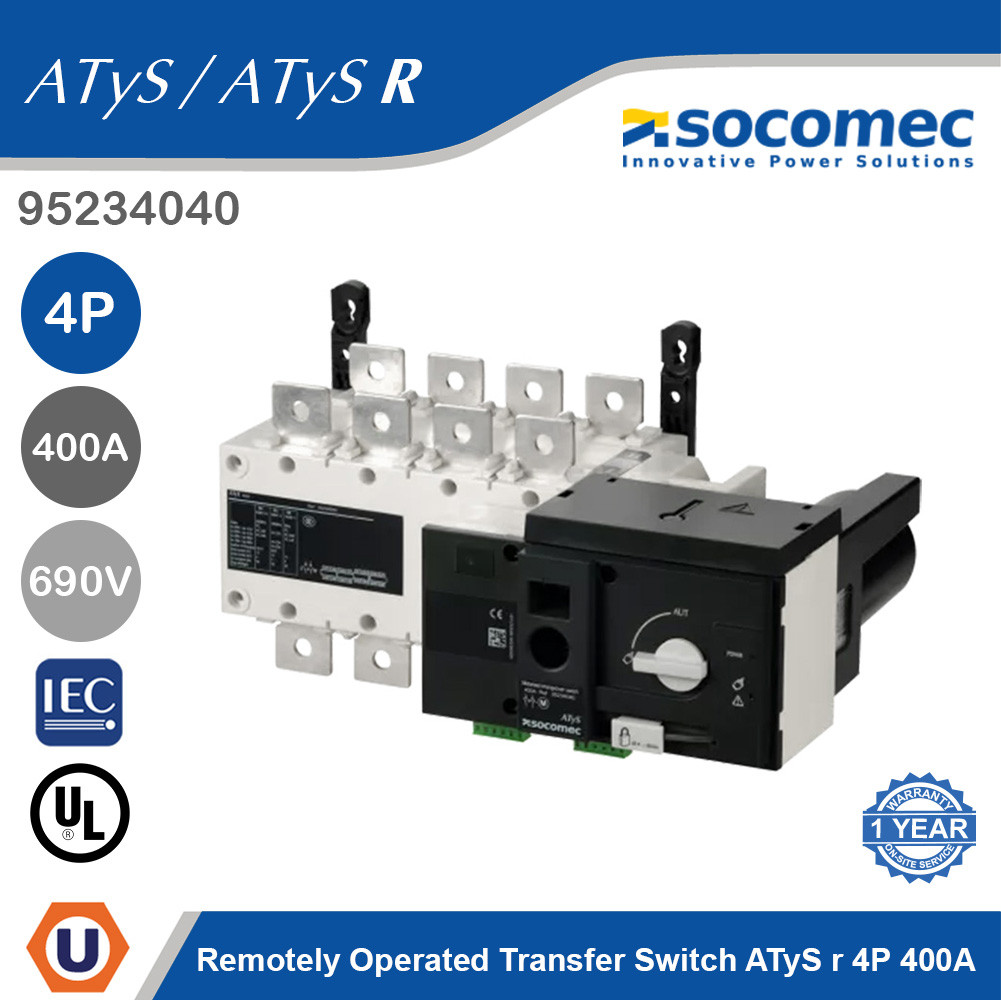 Socomec Remotely Operated Transfer Switch ATyS r 4P 400A | 95234040 | Ucanbuys