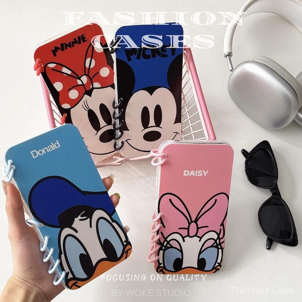 เคสโทรศัพท์มือถือแบบฝาพับสำหรับโน้ตบุ๊ก ซีรีส์มิกกี้เมาส์ เหมาะสำหรับ iPhone13-16promax วัสดุที่เลือกสรร เหมาะสำหรับเคสโทรศัพท์มือถือกันตก iPhone14/15