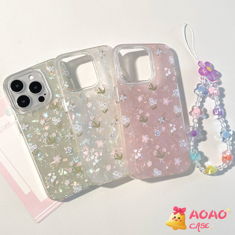 เคสไอโฟน 16 17 สำหรับ iPhone 11 15 13 16 12 14 Pro Max 16 15 14 Plus XR X XS Max โรแมนติกสดดอกไม้เล็ก ๆ