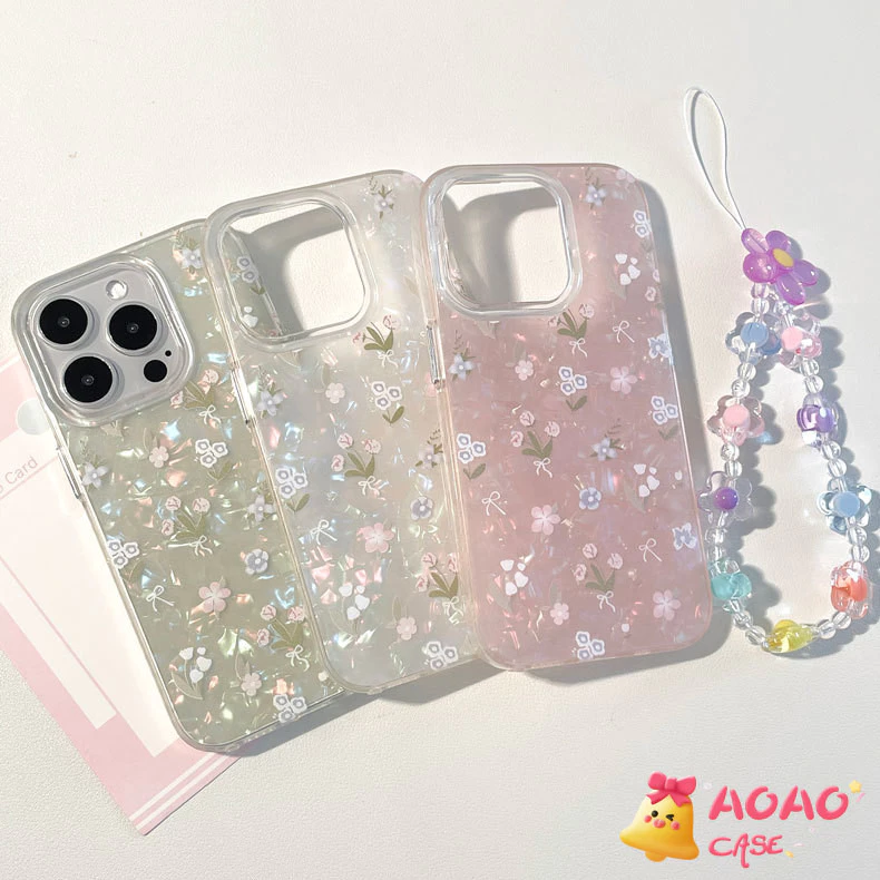 เคสไอโฟน 16 17 สำหรับ iPhone 11 15 13 16 12 14 Pro Max 16 15 14 Plus XR X XS Max โรแมนติกสดดอกไม้เล็ก ๆ