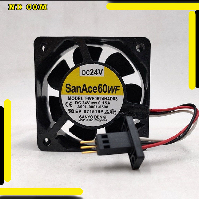 สุดคุ้ม! พัดลม ขนาด 60*60 SanAce60WF MODEL 9WF0624H4D03 C C DC 24V : 0.15A NEP 071519P A90L-0001- 05