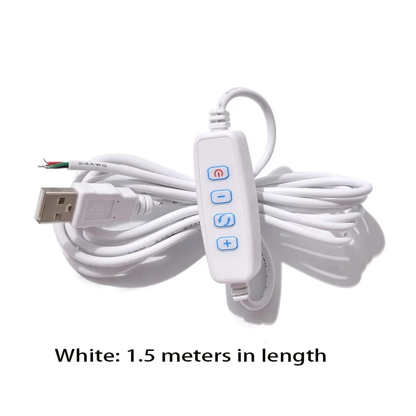 Usb LED Dimme DC 5V สวิตช์หรี่แสงได้ 1.5M สายไฟ Modulator โคมไฟสาย Dimmer Controller โคมไฟตั้งโต๊ะสายไฟ