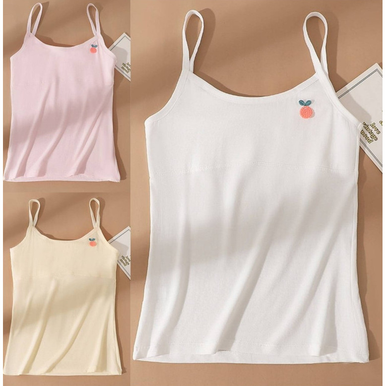 Walibaby พร้อมส่ง เสื้อซับในเด็กผู้หญิง สายเดี่ยว ผ้าฝ้าย ใส่สบาย ระบายอากาศ #Q12