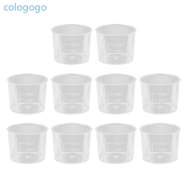 10Pcs Scaled Measuring Cups Graduated Beakers Epoxy Resin Mixing Cup For Lab
