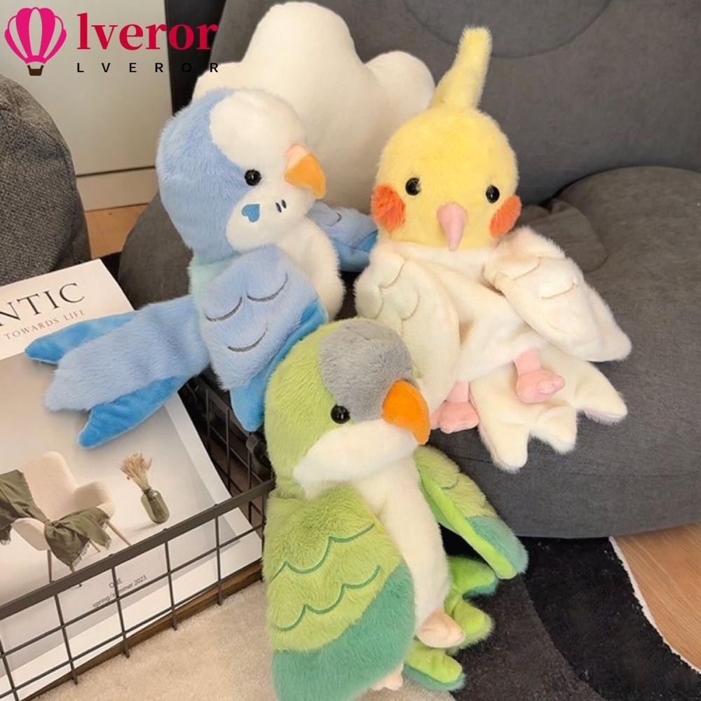Lveror ตุ๊กตาหุ่นมือ,นกค๊อกคาเทลคอสเพลย์ตุ๊กตาตุ๊กตา,การศึกษาพระภิกษุสงฆ์ Parakeet 20 ซม.Budgerigar เกม Props เด็ก