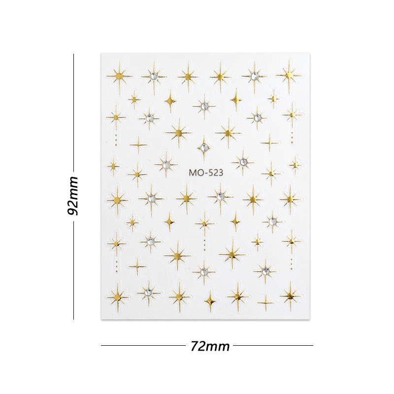 คริสตัล Starlight สติ๊กเกอร์ติดเล็บบรรเทา 3D โลหะเงินสีดําเล็บ Decals DIY Bling ตกแต่งเล็บ - รูปที่ 7