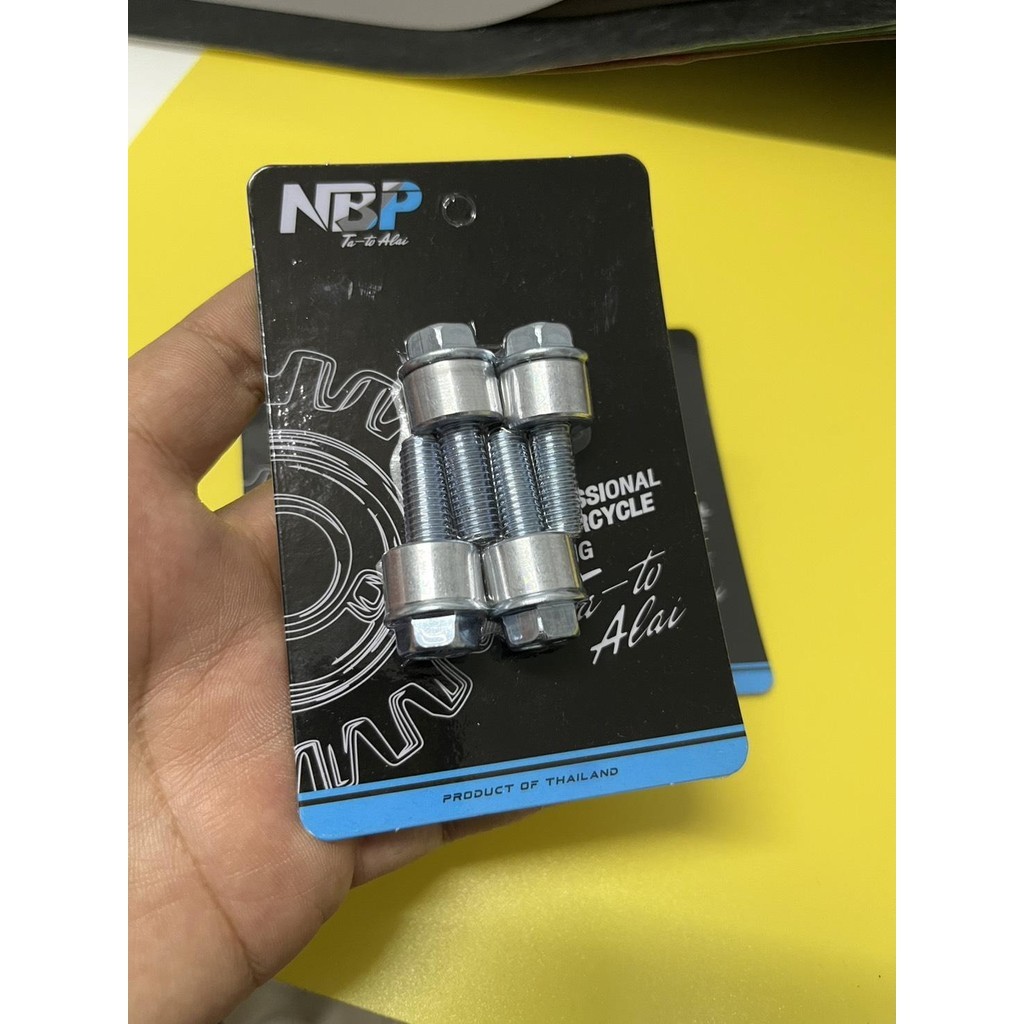 ชุดน็อตหลบคอท่อ M8*30+บูชมิเนียม งานNBP #NBP00127