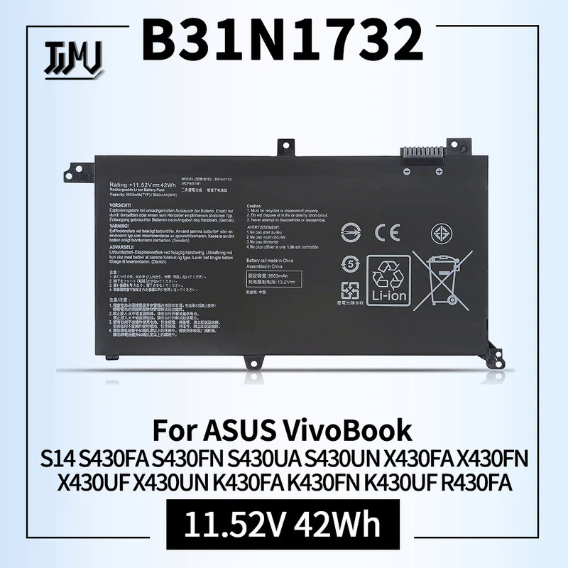 B31N1732 Battery Replacement for ASUS VivoBook S14 S430FA S430FN S430UA S430UN X430FA X430FN X430UF X430UN K430FA K430FN