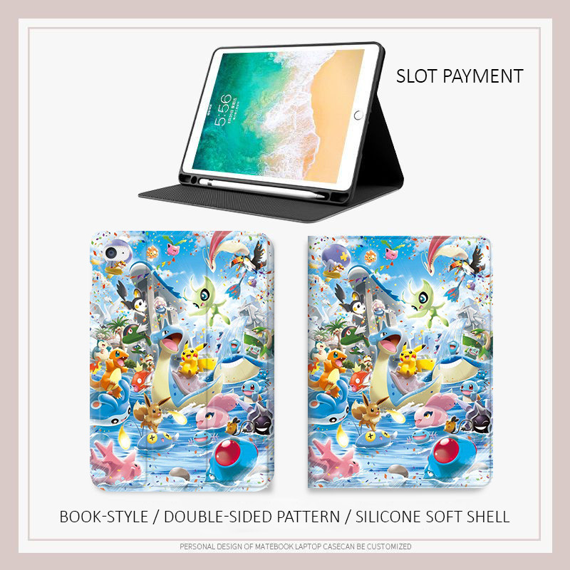 Pokemon Pikachu กรณี ipad air 3 4 5 6 7 mini 6 7 กรณี ipad 10.2 gen 7 8 9 gen10/11 กรณี ipad pro12.9 pro13 2024 ฝาครอบ - รูปที่ 2