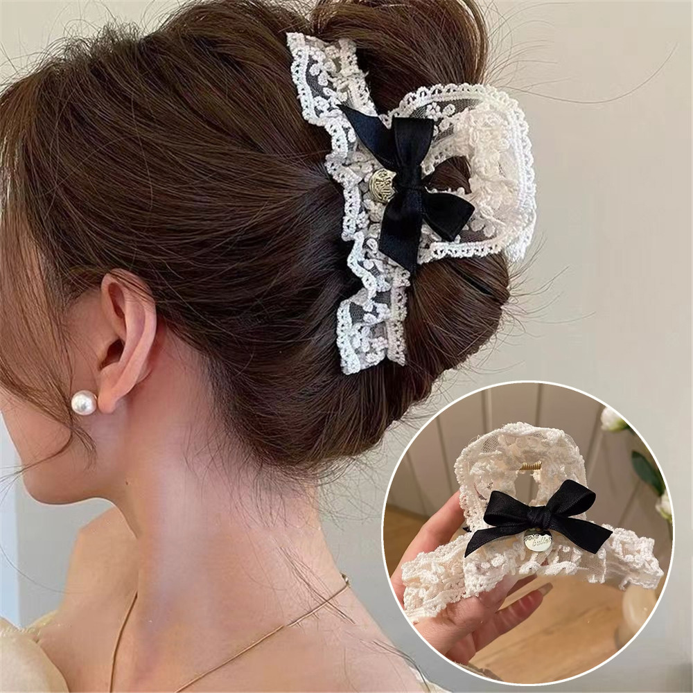 ลูกไม้โบว์มุกคลิปผู้หญิงใหม่ระดับไฮเอนด์ฉลามคลิปความรู้สึกระดับไฮเอนด์กลับหัวกิ๊บ