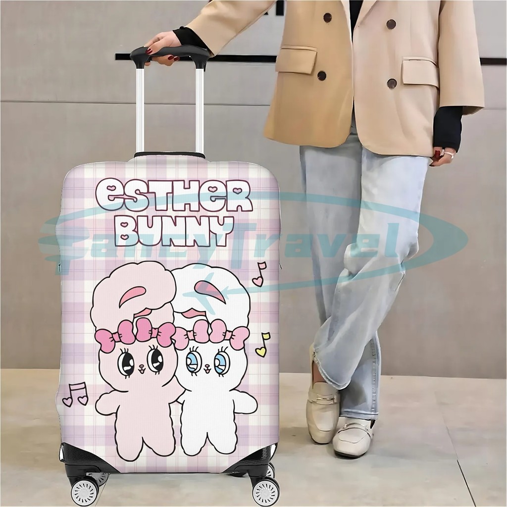 Esther Bunny ผ้าคลุมกระเป๋าเดินทาง กระเป๋าเดินทาง ผ้ายึดได้เยอะ กันฝุ่น กันรอย สวมใส่ได้ ข้น 18/20/22/24/26/28/32นิ้ว - รูปที่ 4