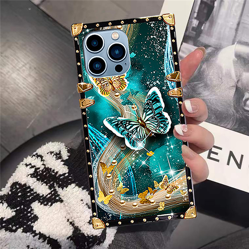 SAMSUNG ปลอกสําหรับSamsung S25 Ultra S24 Ultra S23Ultra S22Ultra S21+ S23 FE S10 5G S10+ Note20 Note10 + Note9 แฟชั่นLuckyปลาคาร์พรูปแบบสแควร์เคสโทรศัพท์ฝาครอบป้องกัน - รูปที่ 4