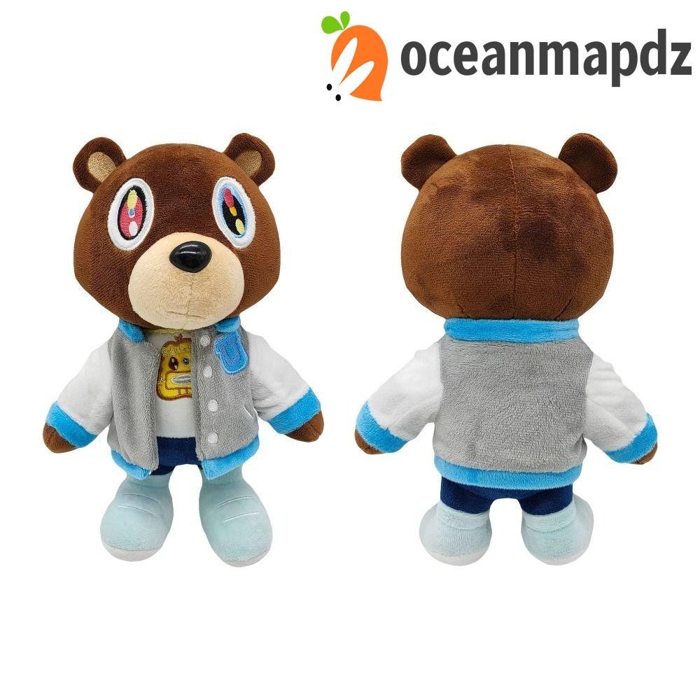 Oceanmapdz ตุ๊กตาหมี Kanye Teddy Bear ของเล่นตุ๊กตาหมี Kanye ตุ๊กตาหมี ยัดไส้ ของเล่น 26 ซม. การ์ตูนสัตว์ ของเล่นตกแต่งบ้าน