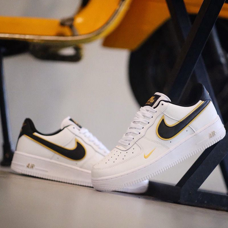 Nike Air Force 1 Lv8 สีขาว สีดํา สีทอง ของแท้ 100%