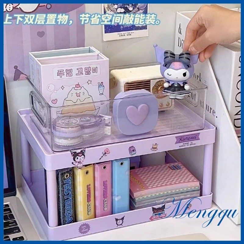 ใหม่ Sanrio กล่องเก็บเครื่องเขียน แบบตั้งโต๊ะ หลายชั้น ลาย Kuromi Cinnamoroll Melody สําหรับหอพัก