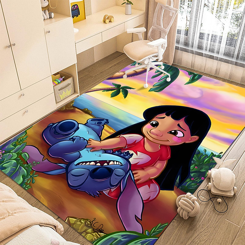 พรมปูพื้น ลายการ์ตูนดิสนีย์ Lilo And Stitch สําหรับภาพยนตร์ดิสนีย์