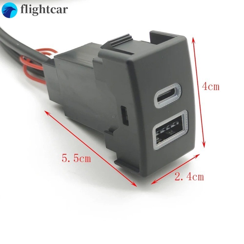 (FT) อะแดปเตอร์ซ็อกเก็ตชาร์จโทรศัพท์มือถือ 12 24V QC3.0 Dual USB PD Type C สําหรับ Mazda 5 Mazda 6