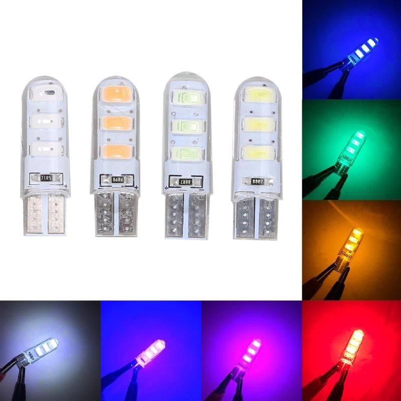 หลอดไฟหรี่ ซิลิโคนเจล T10 W5W ไฟ LED ไฟกระพริบ ไฟสัญญาณรถ ไฟเบรก Strobe กว้าง โคมไฟขับรถ