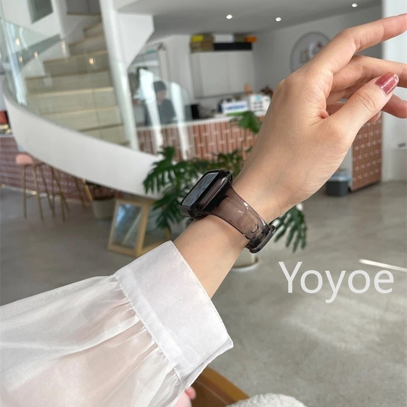 สายนาฬิกาข้อมือซิลิโคน แบบใส สําหรับ Apple Watch 49 มม. 45 มม. 44 มม. 42 มม. 41 มม. 38 มม. 40 มม. Iwatch 9 8 Ultra 2 Se 3 4 6 - รูปที่ 7