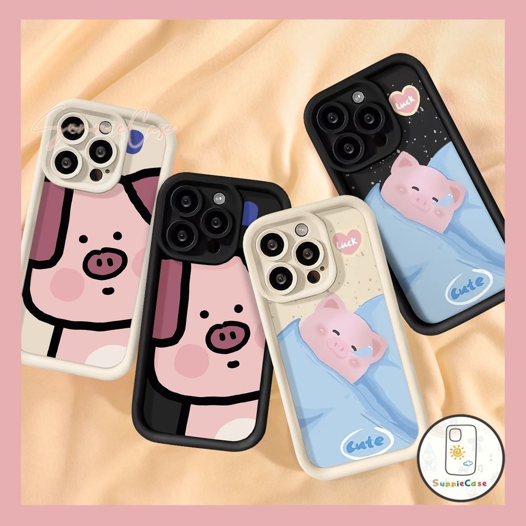 การ์ตูนน่ารักลูกหมูน้ำมูก OPPO A38 A17K A7 A12 A18 A57 A58 A15 A17 A16 A54 A77 A78 A9 A3s A5s A5 A53 A16K Reno 5