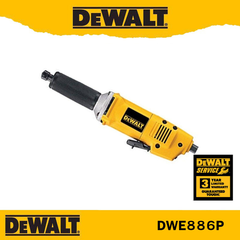 DEWALT DWE886 เจียร์แกนคอยาวไฟฟ้า 6mm รุ่น DWE886P-B1 (เครื่อง+กล่องกระดาษ) 400w