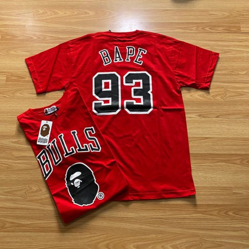 2024 S-5XL[S-5XL] เสื้อยืดพรีเมี่ยม พิมพ์ลาย Bape X BULLS 93 AAPE A BATHING APE