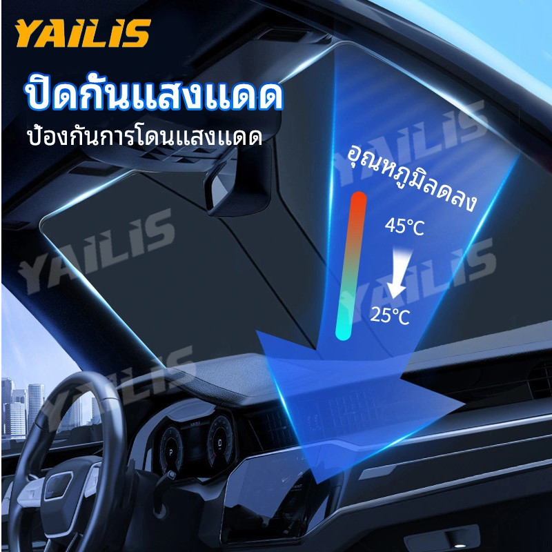 ม่านบังแดดหน้ากระจกรถยนร์ เนื้อหนาพิเศษป้องกันแสงแดดแสงUVได้ดี