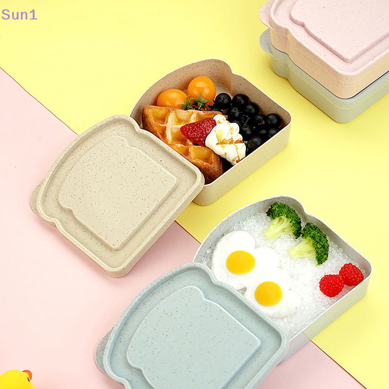 Sun1&gt; กล่องอาหารกลางวัน แซนวิช พลาสติก แบบพกพา ความจุขนาดใหญ่ หลายสี ทําความสะอาดง่าย สําหรับพนักงานออฟฟิศ