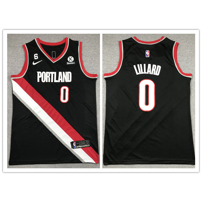 【 3 สไตล ์ 】 2023 nba jersey Portland Blazers No. 0 เสื ้ อบาสเก ็ ตบอล Lillard black v