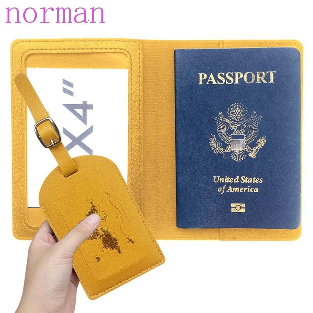 Norman ปกหนังสือเดินทาง ชื่อ ID ที่อยู่ ที่มีสีสัน ซองใส่พาสปอร์ต สัมภาระ ขึ้นเครื่องบิน อุปกรณ์การเดินทาง กระเป๋าเดินทาง แท็ก