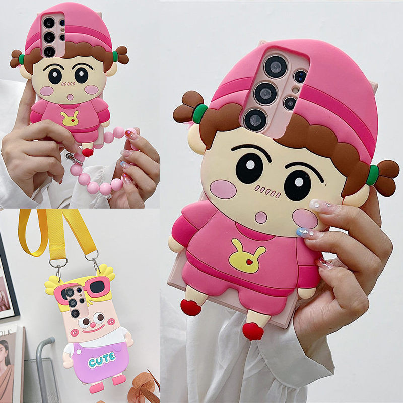 3D กันกระแทก สําหรับ Samsung Galaxy S24 S23 Ultra S22 S21 S20 plus S10 S24+ S23+ S22+ S21+ S20+ S10+ เคสมือถือ Soft TPU Case เคสป้องกัน Cute Cartoon Cadny Girl Alice คสกันกระแทก เคสซิลิโคน เคสป้องกันสามมิติ มีเชือกแขวน