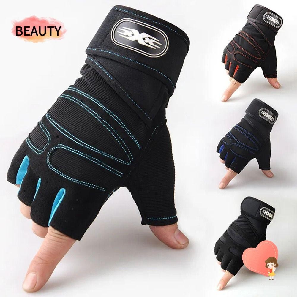 Beauty Fitness Gloves, Gym Training Non-slip Sport Gloves, Professional WristProtector เพาะกายออกกําลังกายขี ่ ถุงมือผู ้ ชายผู ้ หญิง