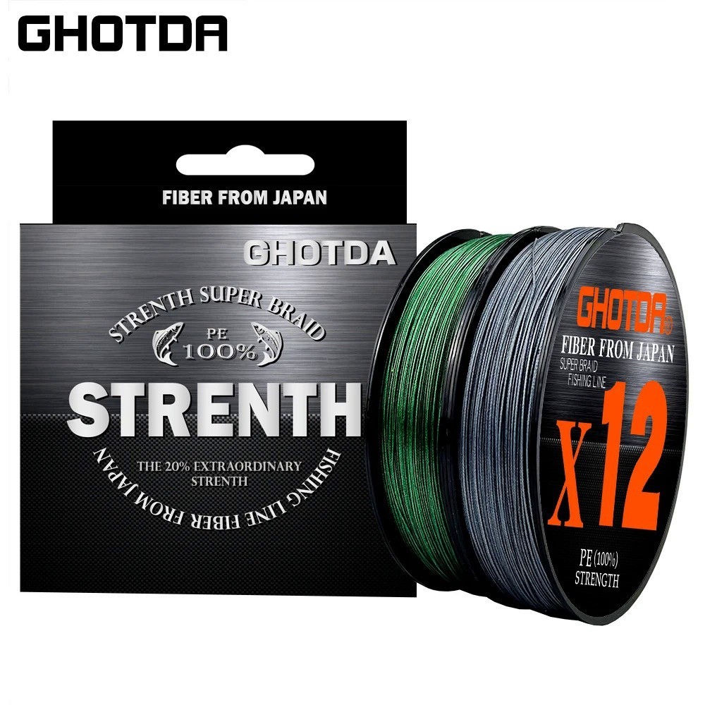 Ghotda X12/9 ญี่ปุ่นเส้นใยสายตกปลา 100 M 0.128 มม.-0.47 มม. 13.2LB-132LB PE ถัก Super Strong สายตกปลาถักสายตกปลา