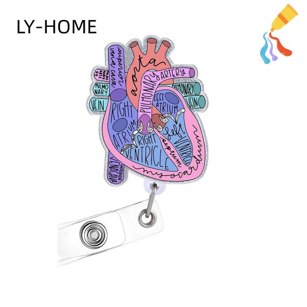 Ly Badge Reel, Retractable พร ้ อม Id Clip Badge Holder, Gift Heart Acrylic Id Card Holder Office