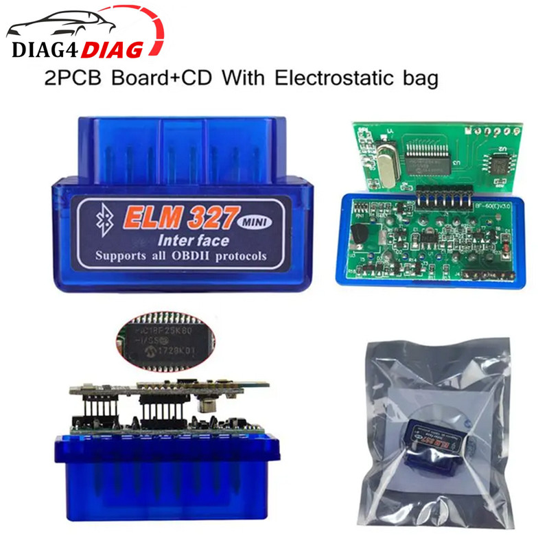 ใหม่ล่าสุด ELM327 V1.5 PIC18F25K80 ELM327 OBD2 เครื่องสแกนเนอร์ ELM 327 เข้ากันได้กับบลูทูธ Android/