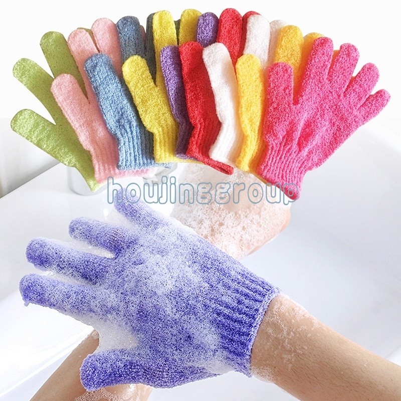 1 ถุงมือขัดผิวอาบน ้ ําแปรงนิ ้ วผ ้ าเช ็ ดตัวถุงมือขัดผิวฝ ้ าถุงมือฟองน ้ ําอาบน ้ ําสปาห ้ องน ้ ําอุปกรณ ์