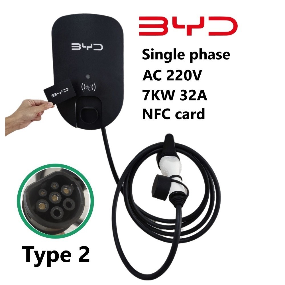 สินค้าขายดี แนะนำเครื่องชาร์จรถยนต์ไฟฟ้า BYD EV Wall Charger 7KW 32A Single phase Type 2 เครื่องชาร์