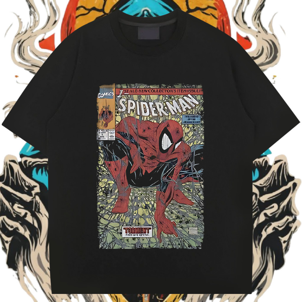 เสื้อ เท่ๆ สไตล์ถนน แฟชั่นเทรนด์ MARVEL Spider-man print แนวสตรีท【S-3XL DIY】