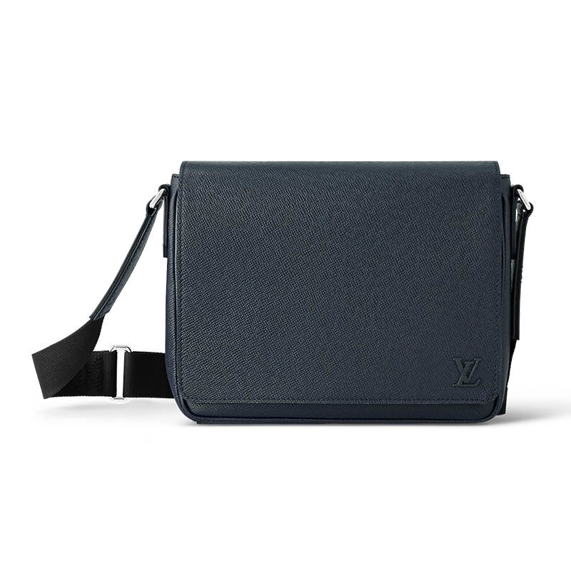 Louis Vuitton/Louis Vuitton Men's Bag LV District PM Midnight Blue Exquisite and Elegant Calfskin Flap One Shoulder Cros
