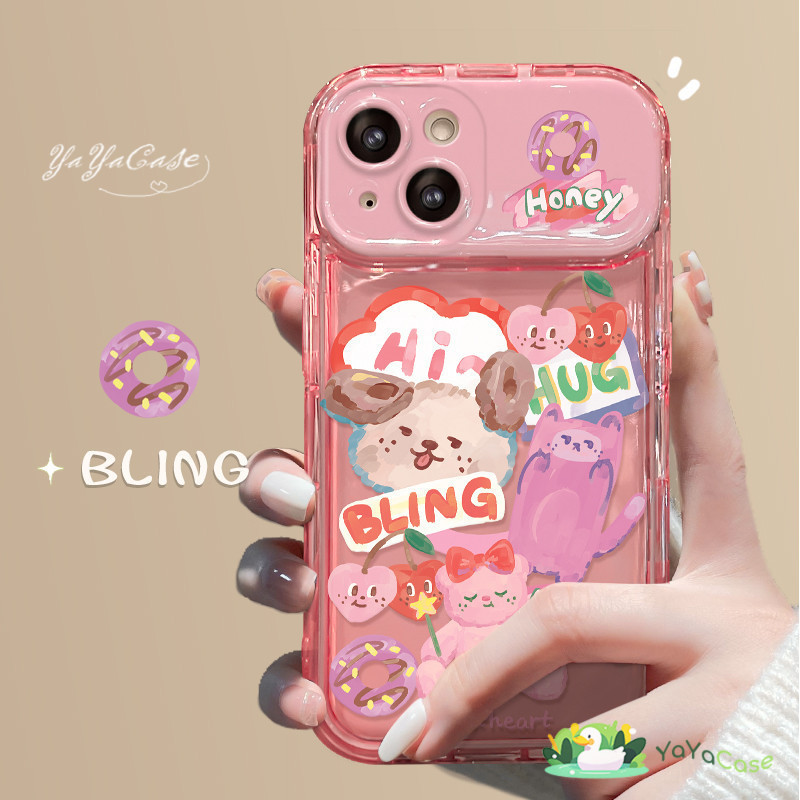 สำหรับ iPhone 11 13 CUTE CASE For เคสไอโฟน15 14 12 Pro Max X XR XS MAX 7 8 14 15 Plus สไตล์การ์ตูน รุ่น กระจกแต่งหน้าเคส