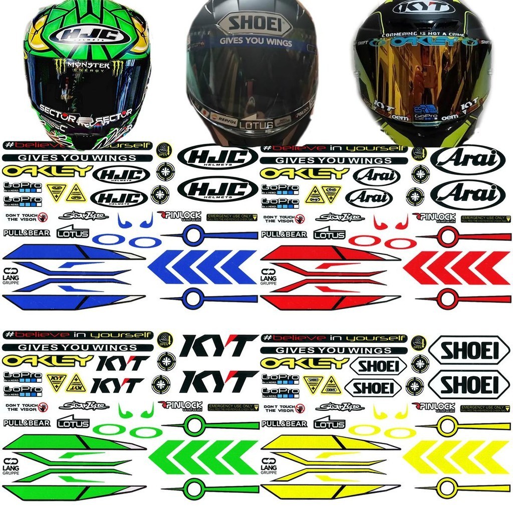 รถจักรยานยนต ์ สะท ้ อนแสงหมวกกันน ็ อคสติกเกอร ์ Arai SHOEI HJC KYT กันน ้ ําตกแต ่ งไวนิล Decals