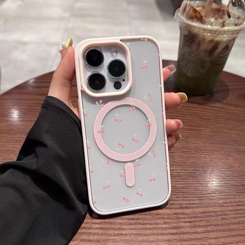 เชอร ์ รี ่ กันกระแทกปลอกเหมาะสําหรับIphone Xs XR XSMAX11promax 11 12promax 12 13 14 15 pro MAXผู ้ หญิงกรณีปกหลัง14promax 15pro