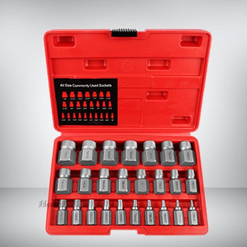 [Homyl1 ] 25x Damed Screw Extractor Kits Bolt Extractor Kits Hex Shank Easy Rounded Bolt Remover สําหรับสนิมและ Broken Bolts