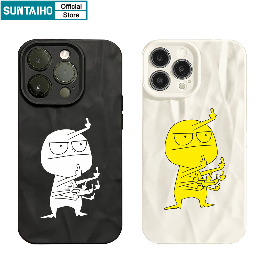 Suntaiho ตลกน่ารักปลอก Despise นิ้วกลางรูปแบบเคสโทรศัพท์สําหรับ Iphone 15 14 12 13 11 Pro Max IP 7 8 Plus Iphon X Xs XR Xs Max ซิลิโคนนุ่มพรีเมี่ยมกันกระแทกปกหลัง