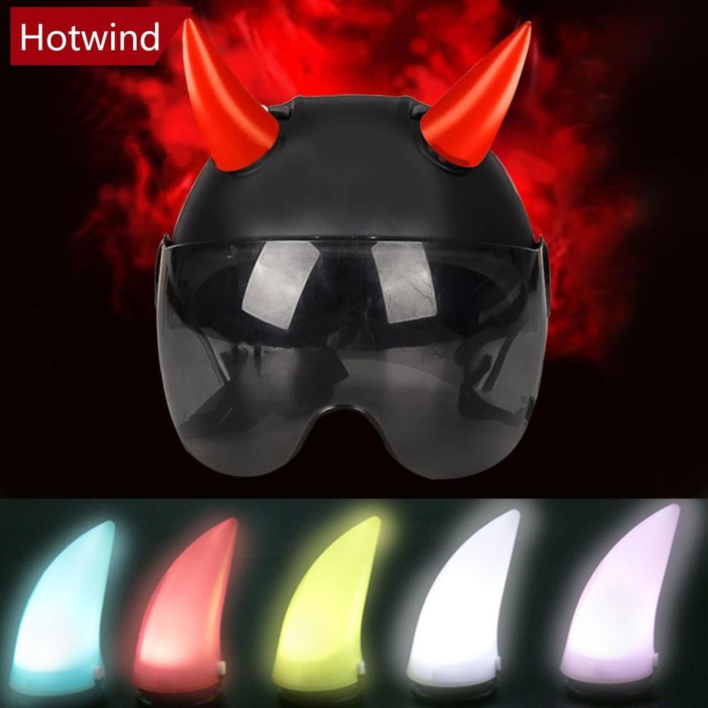 Hotwind 1PC หมวกกันน็อครถจักรยานยนต์รถยนต์ Devil Horn ตกแต่ง Motocross Off Road หมวกกันน็อครถอุปกรณ์เสริม Headwear Sucker I6Q5