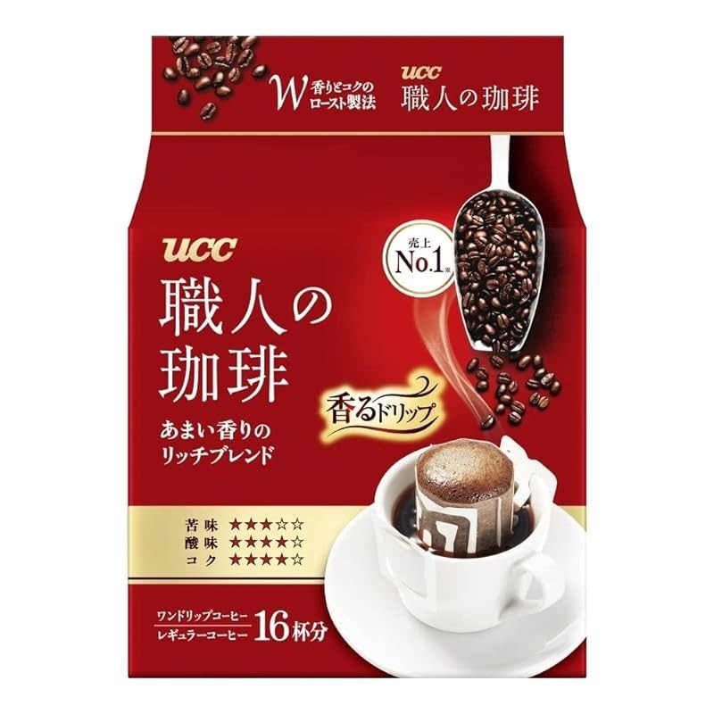 UCC Artisan Coffee Drip Coffee Amai Aroma Rich Blend 16 cups x 3