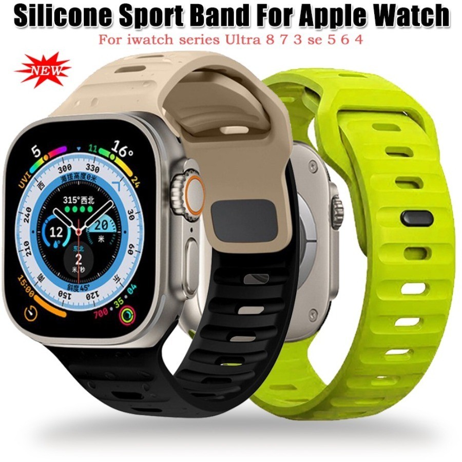 Spi ซิลิโคนสายกีฬาเปลี่ยนสายนาฬิกาอุปกรณ์เสริมสําหรับ iWatch 49mm45/41/44 มม.40 มม.Apple Watch Ultra ultra2 49 มม.Series 9 8 7 6 5 4 3 SE2
